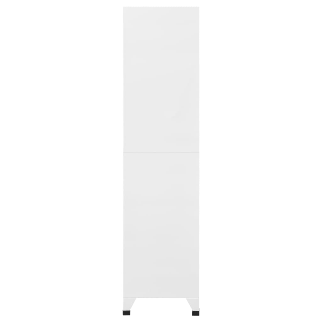 vidaXL Locker Cabinet White 35.4"x17.7"x70.9" Steel-2