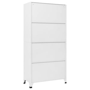 vidaXL Locker Cabinet White 35.4"x17.7"x70.9" Steel-3