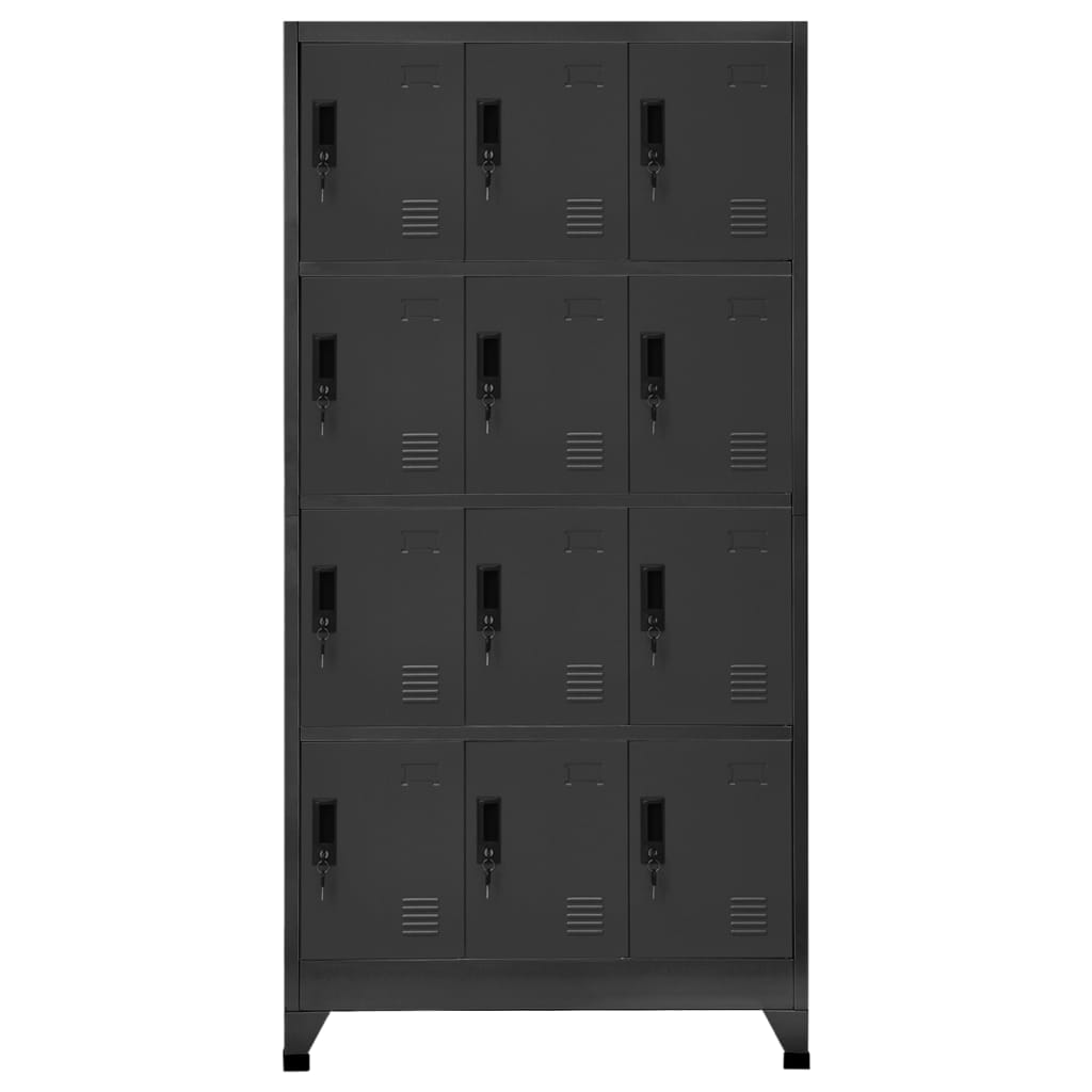 vidaXL Locker Cabinet Anthracite 35.4"x17.7"x70.9" Steel-0