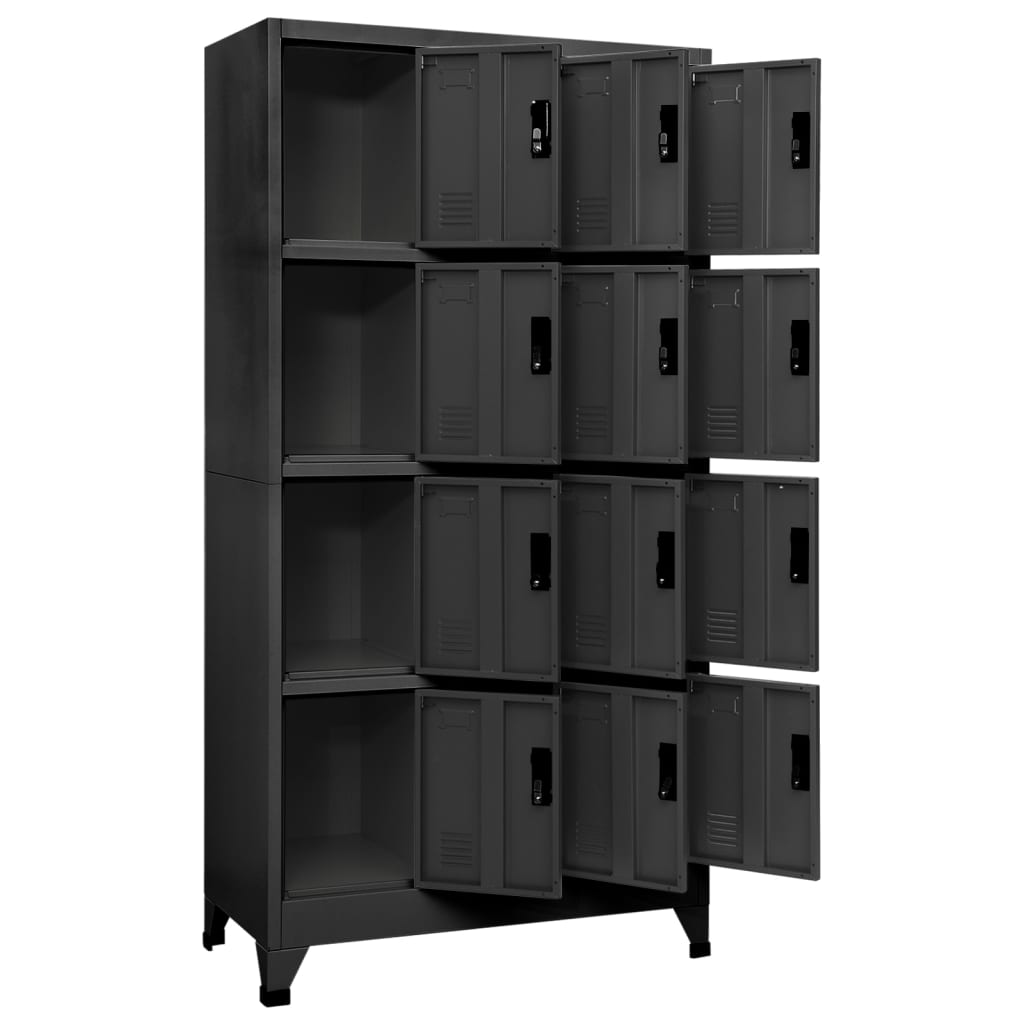 vidaXL Locker Cabinet Anthracite 35.4"x17.7"x70.9" Steel-1