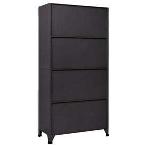 vidaXL Locker Cabinet Anthracite and White 35.4"x17.7"x70.9" Steel-3