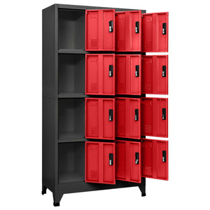 vidaXL Locker Cabinet Anthracite and Red 35.4"x17.7"x70.9" Steel-1