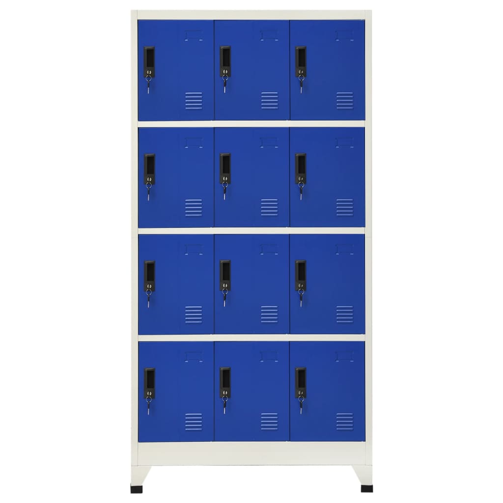 vidaXL Locker Cabinet Gray and Blue 35.4"x17.7"x70.9" Steel-0