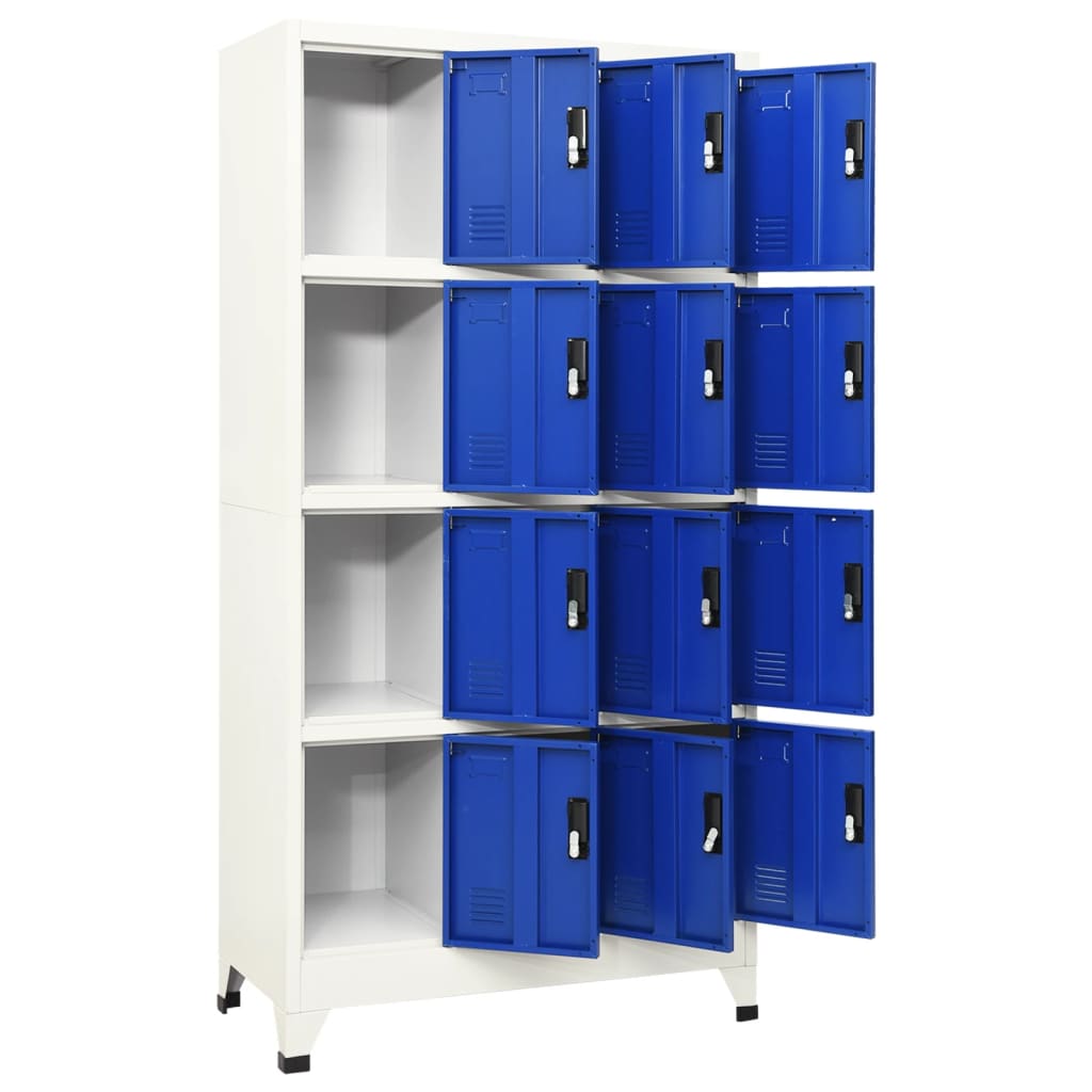 vidaXL Locker Cabinet Gray and Blue 35.4"x17.7"x70.9" Steel-1