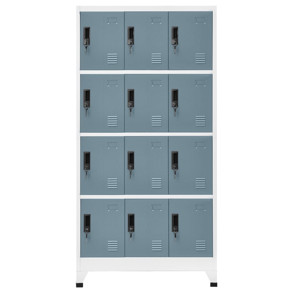 vidaXL Locker Cabinet Light Gray and Dark Gray 35.4"x17.7"x70.9" Steel-0