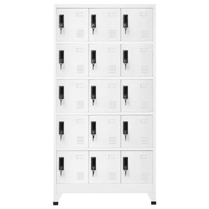 vidaXL Locker Cabinet White 35.4"x15.7"x70.9" Steel-6