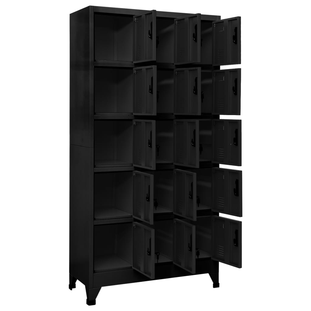vidaXL Locker Cabinet Black 35.4"x15.7"x70.9" Steel-0