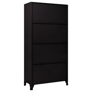 vidaXL Locker Cabinet Black 35.4"x15.7"x70.9" Steel-2