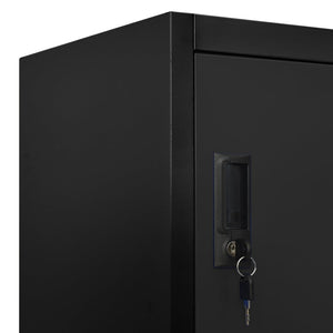 vidaXL Locker Cabinet Black 35.4"x15.7"x70.9" Steel-5