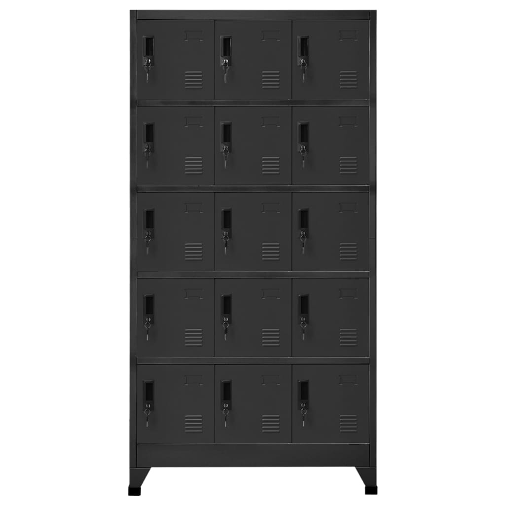 vidaXL Locker Cabinet Anthracite 35.4"x15.7"x70.9" Steel-0