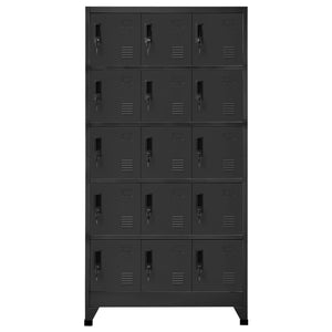 vidaXL Locker Cabinet Anthracite 35.4"x15.7"x70.9" Steel-0