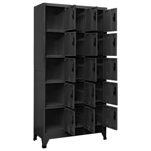 vidaXL Locker Cabinet Anthracite 35.4"x15.7"x70.9" Steel-1