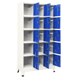 vidaXL Locker Cabinet Gray and Blue 35.4"x15.7"x70.9" Steel-1