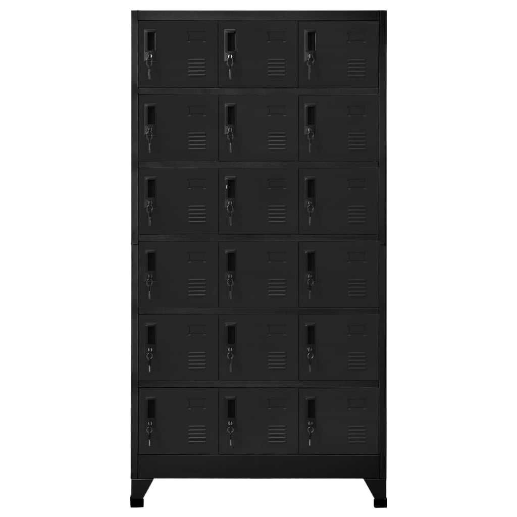 vidaXL Locker Cabinet Black 35.4"x15.7"x70.9" Steel-0