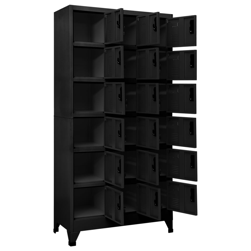 vidaXL Locker Cabinet Black 35.4"x15.7"x70.9" Steel-1