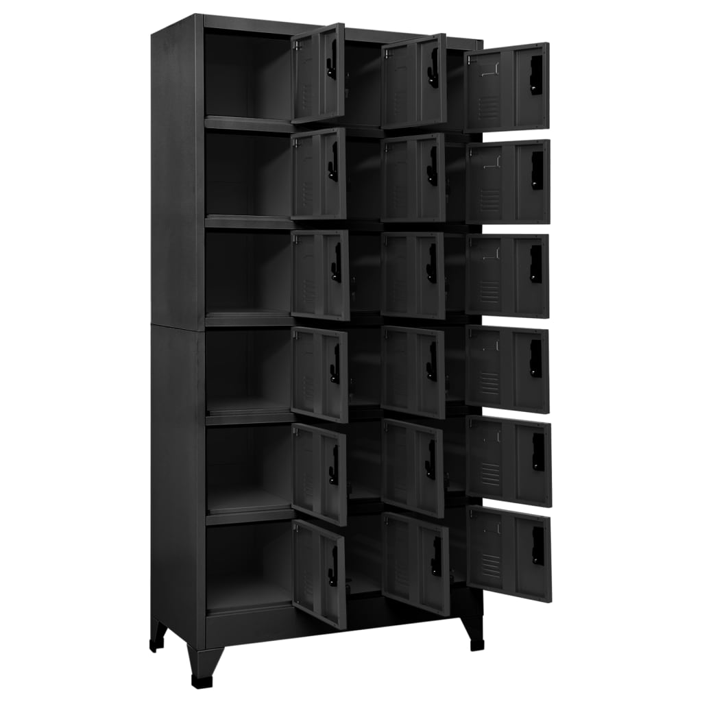 vidaXL Locker Cabinet Anthracite 35.4"x15.7"x70.9" Steel-1