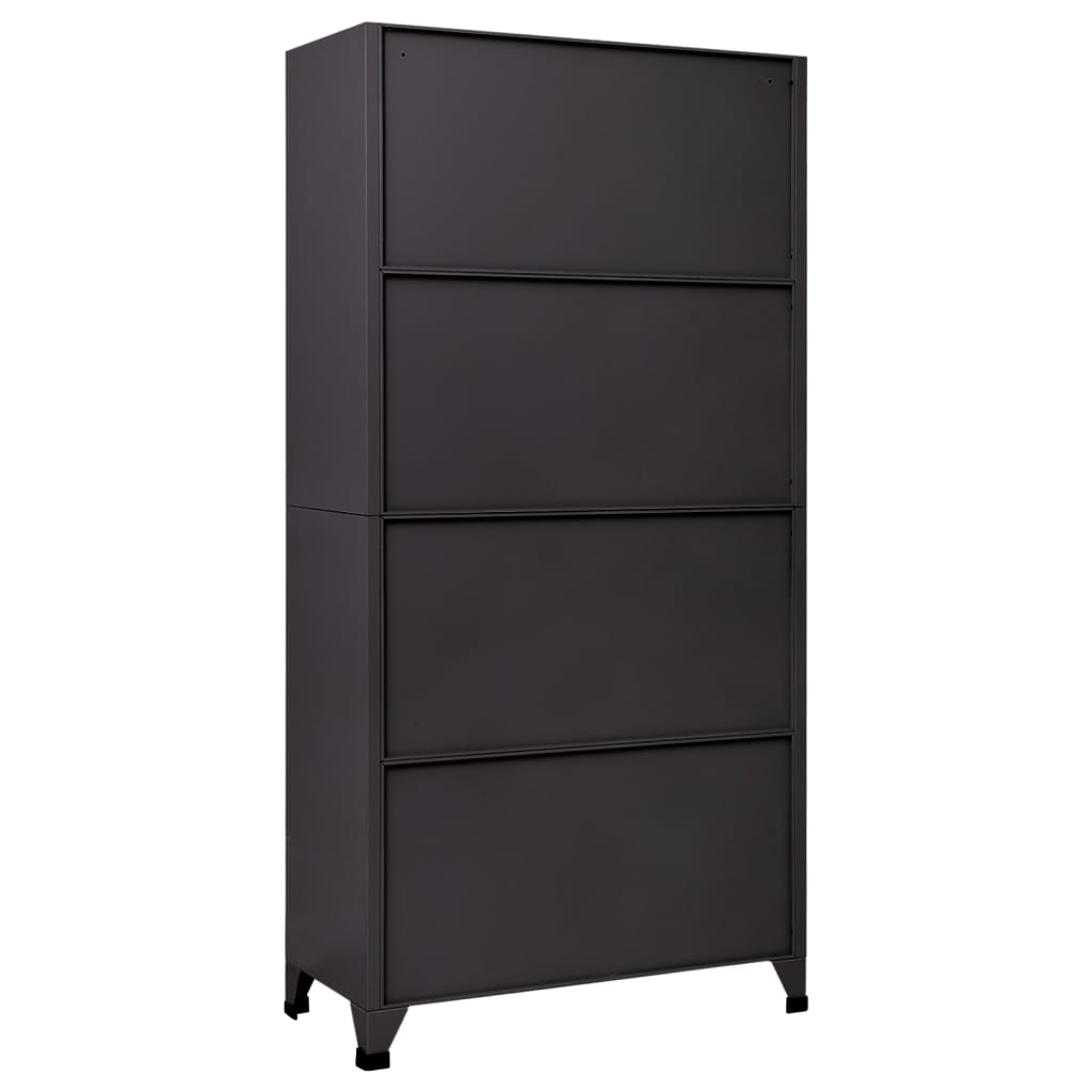 vidaXL Locker Cabinet Anthracite 35.4"x15.7"x70.9" Steel-3