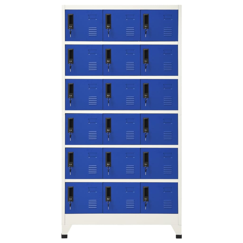 vidaXL Locker Cabinet Gray and Blue 35.4"x15.7"x70.9" Steel-0