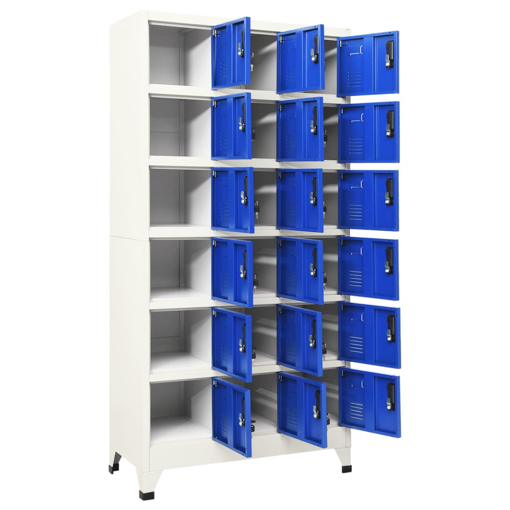 vidaXL Locker Cabinet Gray and Blue 35.4"x15.7"x70.9" Steel-1