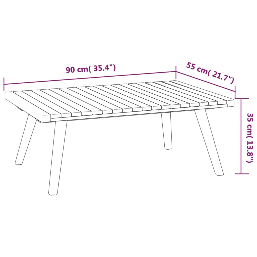 vidaXL 5 Piece Patio Lounge Set with Cushions Solid Acacia Wood-2