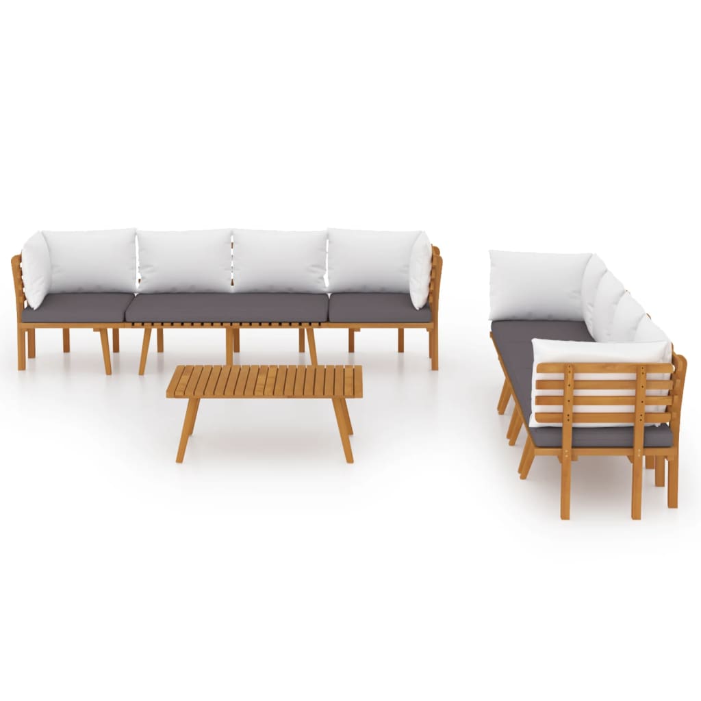 vidaXL 8 Piece Patio Lounge Set with Cushions Solid Acacia Wood-1