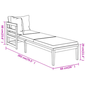 vidaXL Sun Loungers with Cream White Cushions 2 pcs Acacia Wood-6