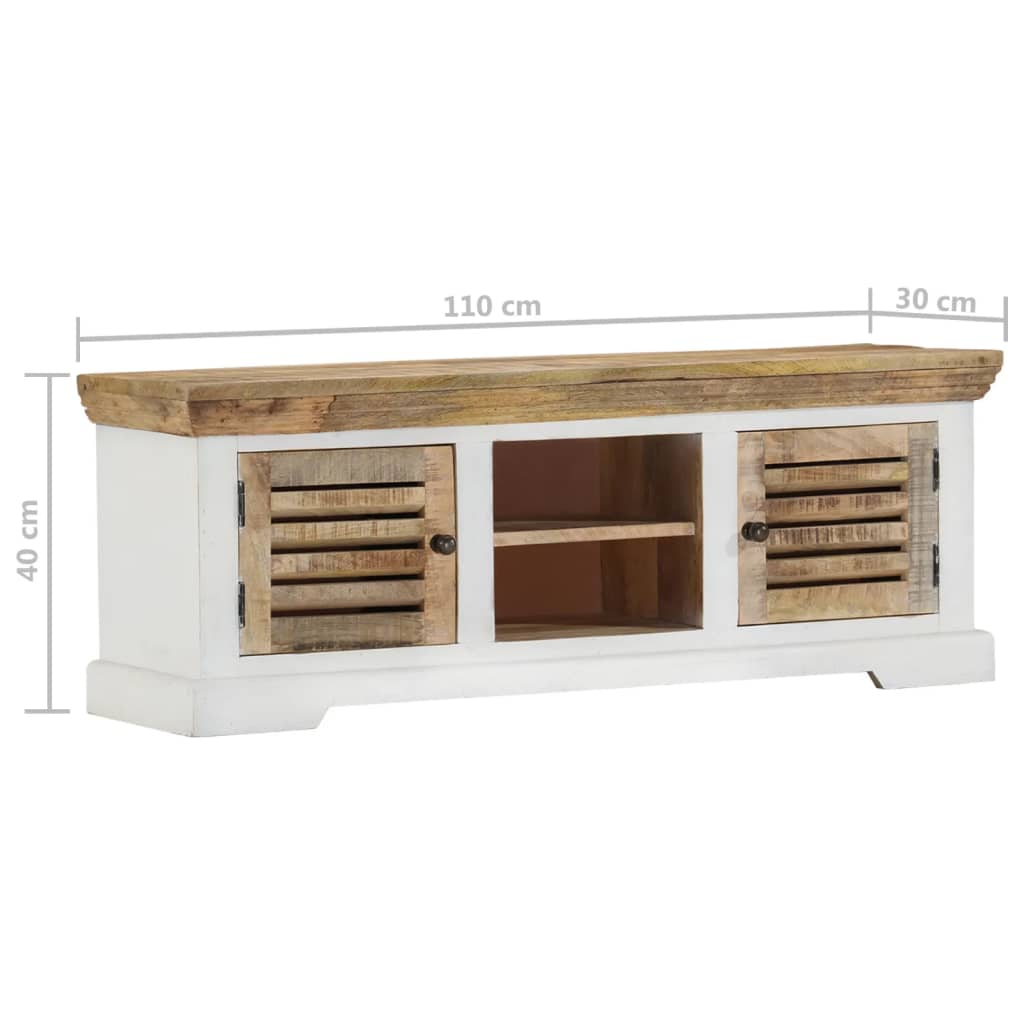 vidaXL TV Stand 43.3"x11.8"x15.7" Solid Wood Mango-6