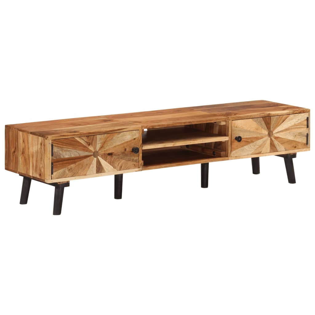 vidaXL TV Stand 57.1"x13.8"x13.8" Solid Wood Acacia-10