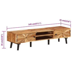 vidaXL TV Stand 57.1"x13.8"x13.8" Solid Wood Acacia-9