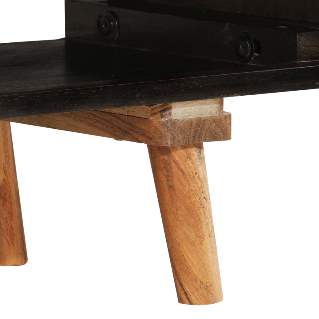 vidaXL TV Stand 55.1"x11.8"x17.7" Rough Mango Wood and Solid Wood Acacia-5