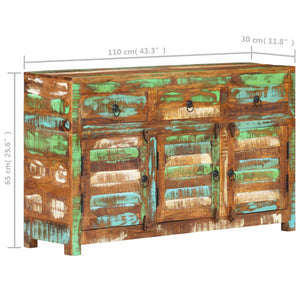 vidaXL Sideboard 43.3"x11.8"x25.6" Solid Wood Reclaimed-6