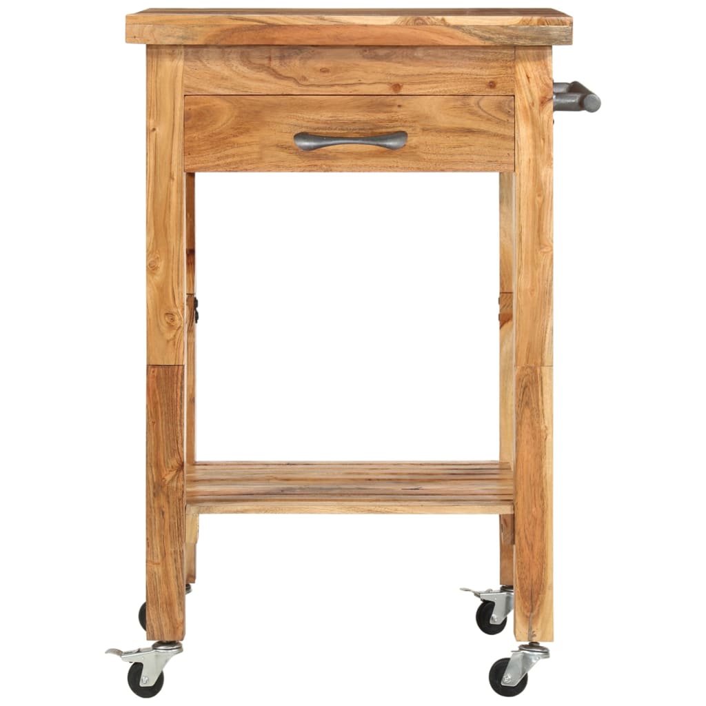 vidaXL Kitchen Trolley 22.8"x22.8"x35" Solid Wood Acacia-0