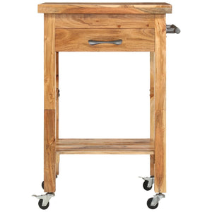 vidaXL Kitchen Trolley 22.8"x22.8"x35" Solid Wood Acacia-0