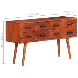 vidaXL Sideboard 43.3"x11.8"x23.2" Solid Wood Mango-7