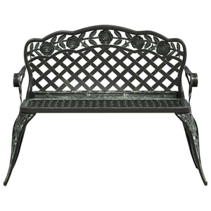 vidaXL Outdoor Patio Bench Outdoor Bench Chair for Backyard Cast Aluminum-9