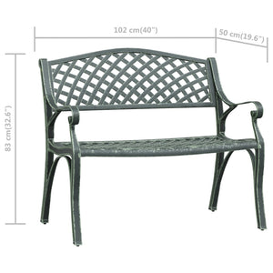 vidaXL Outdoor Patio Bench Outdoor Garden Bench for Backyard Cast Aluminum-6