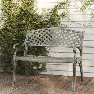 vidaXL Outdoor Patio Bench Outdoor Garden Bench for Backyard Cast Aluminum-13