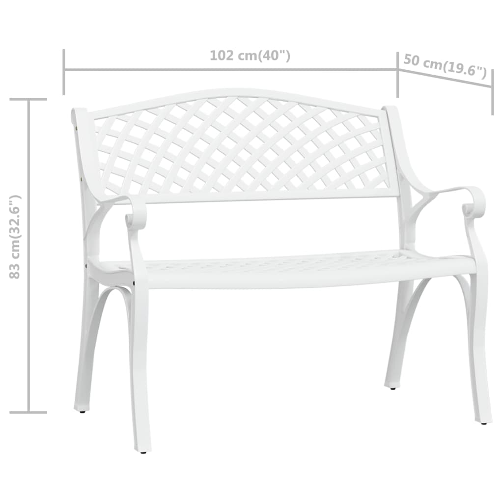 vidaXL Outdoor Patio Bench Outdoor Garden Bench for Backyard Cast Aluminum-5