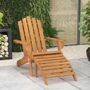 vidaXL Patio Adirondack Chair with Footrest Solid Wood Acacia-0