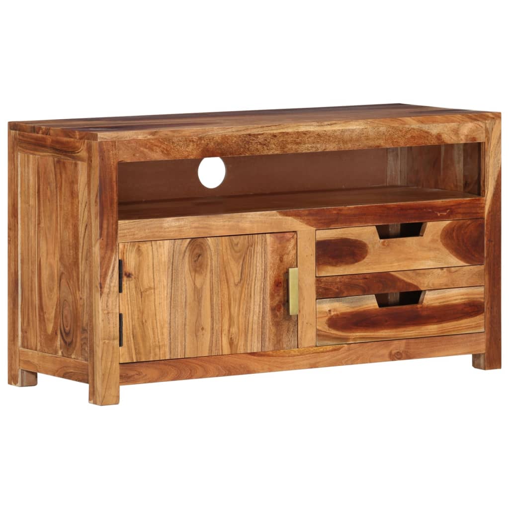 vidaXL TV Stand 35.4"x13.6"x19.7" Solid Wood Acacia-1