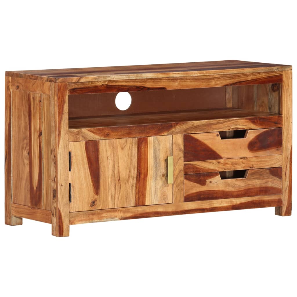 vidaXL TV Stand 35.4"x13.6"x19.7" Solid Wood Acacia-6