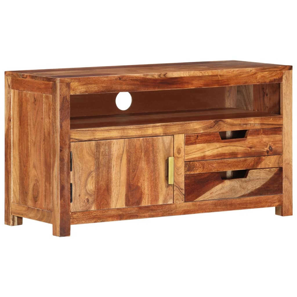 vidaXL TV Stand 35.4"x13.6"x19.7" Solid Wood Acacia-7