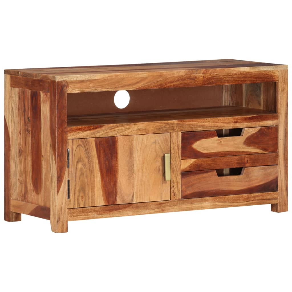 vidaXL TV Stand 35.4"x13.6"x19.7" Solid Wood Acacia-9