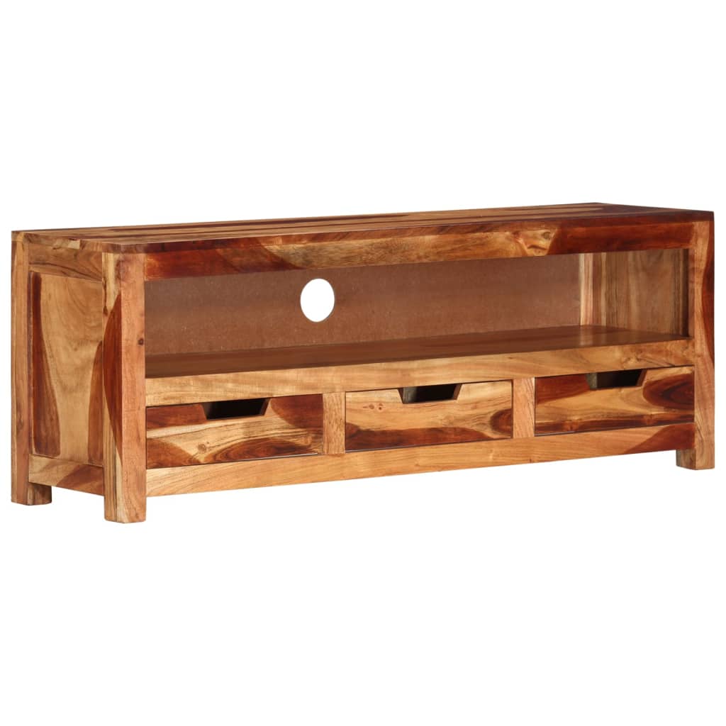 vidaXL TV Stand 43.3"x11.8"x15.7" Solid Wood Acacia-0