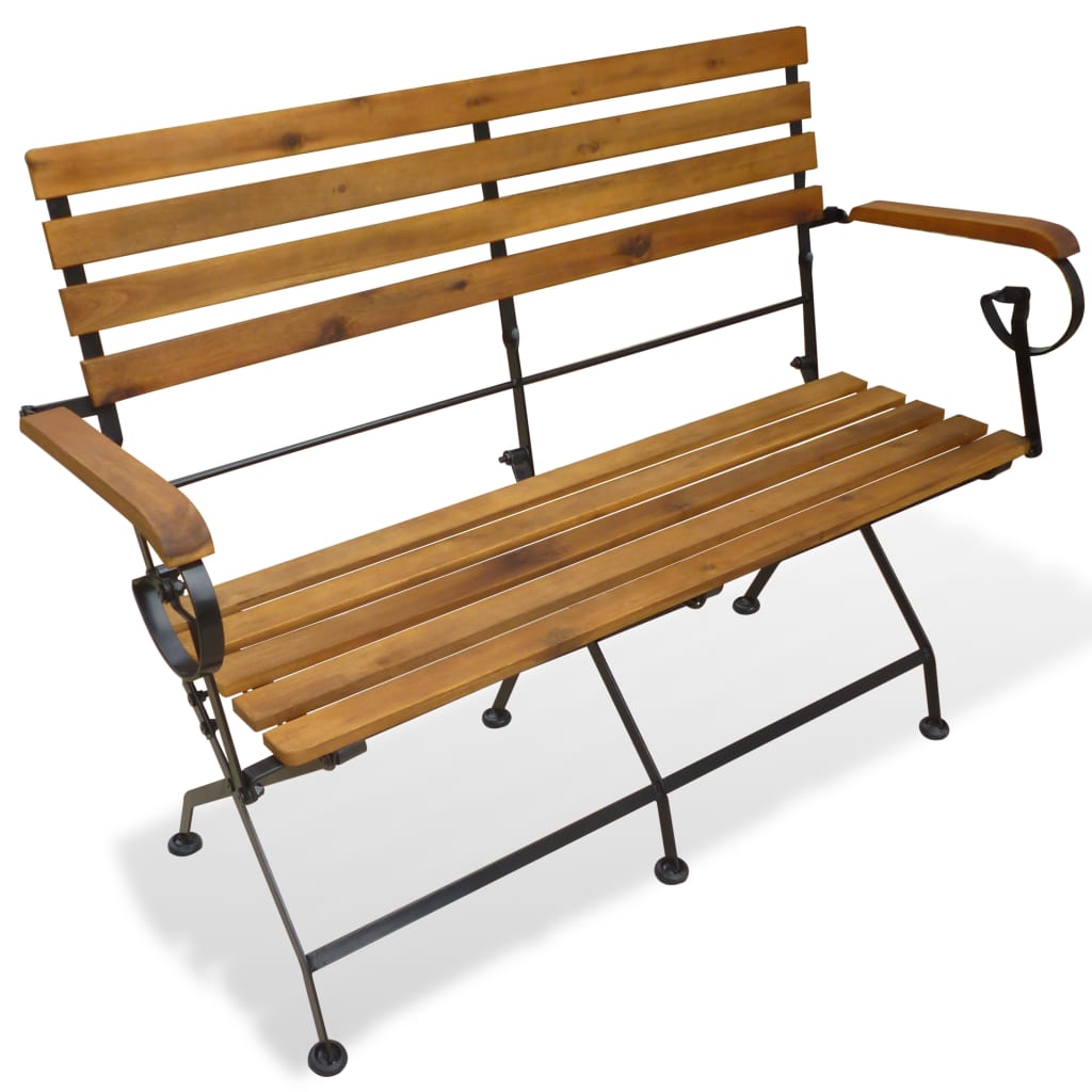 vidaXL Folding Patio Bench 44.1" Solid Wood Acacia-0