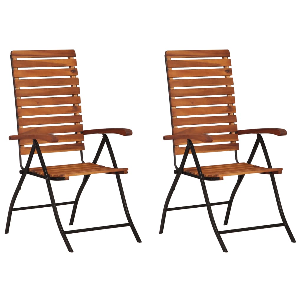 vidaXL Reclining Patio Chairs 2 pcs Solid Wood Acacia-0