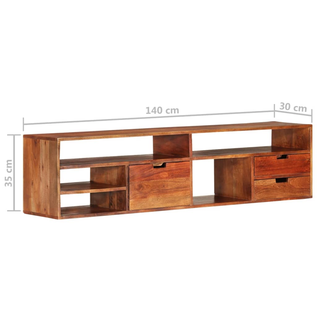 vidaXL TV Stand TV Unit Sideboard TV Console Media Unit Solid Acacia Wood-12