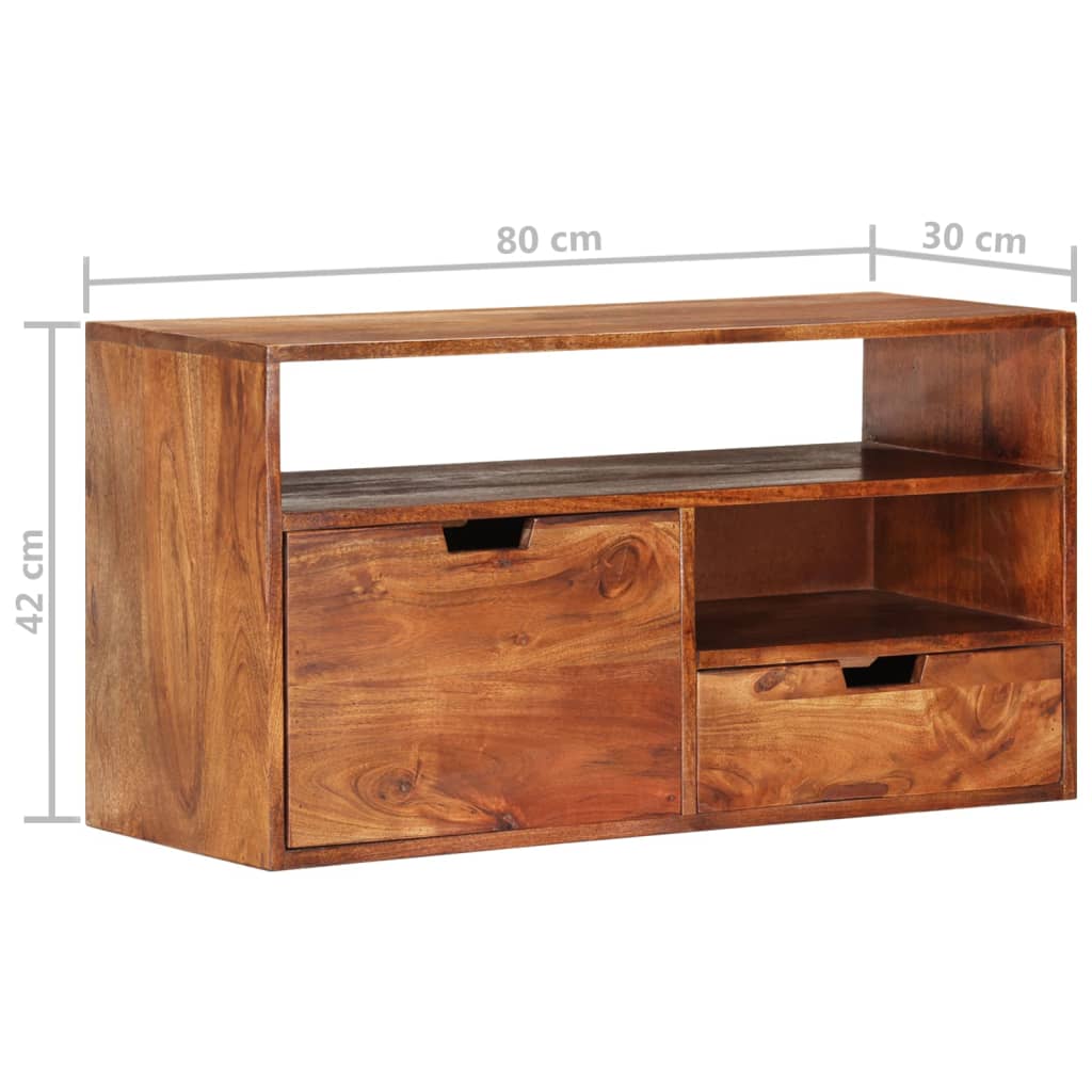 vidaXL TV Stand TV Unit Sideboard TV Console Media Unit Solid Acacia Wood-7