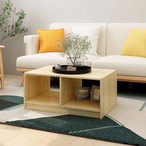 vidaXL Solid Pinewood Coffee Table 29.5"x13.2" Couch End Table Multi Colors-5