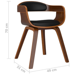 vidaXL Dining Chair Kitchen Chair with Armrests Bentwood and Faux Leather-17